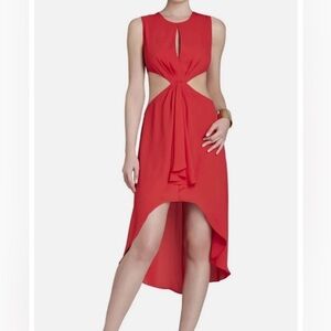 BCBGMaxAzria Vibrant Red Backless Dress